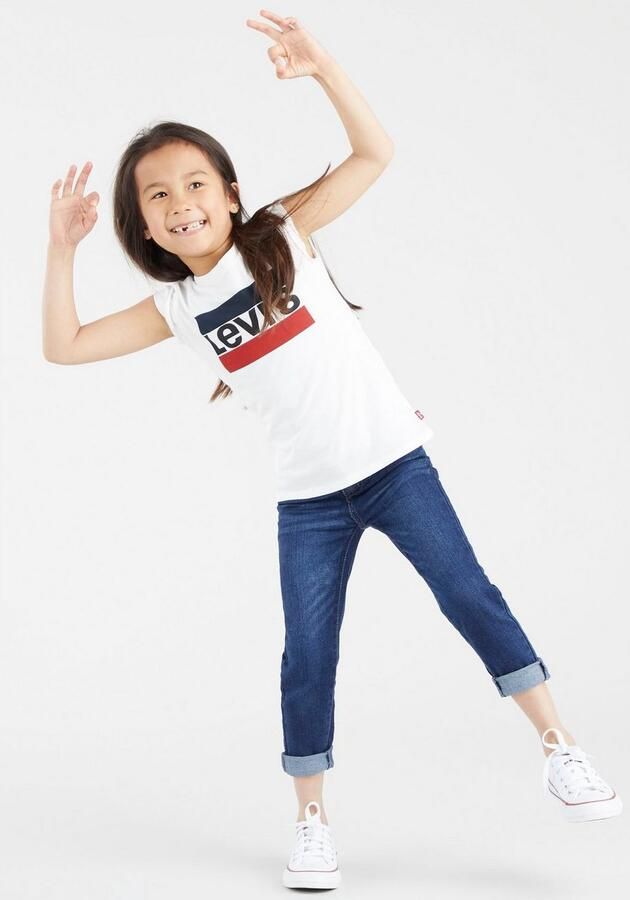 Levis Levi's Kids T-shirt SPORTSWEAR met logo wit rood blauw Meisjes Katoen Ronde hals 140 - Foto 8