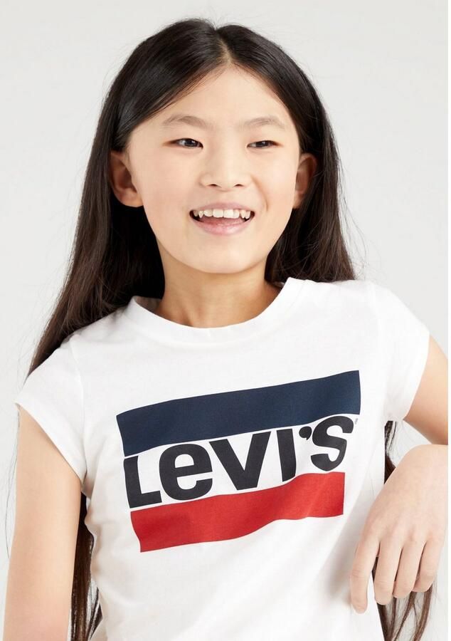 Levis Levi's Kids T-shirt SPORTSWEAR met logo wit rood blauw Meisjes Katoen Ronde hals 140 - Foto 6
