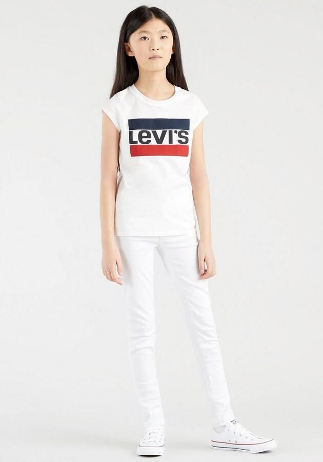 Levis Levi's Kids T-shirt SPORTSWEAR met logo wit rood blauw Meisjes Katoen Ronde hals 140 - Foto 9