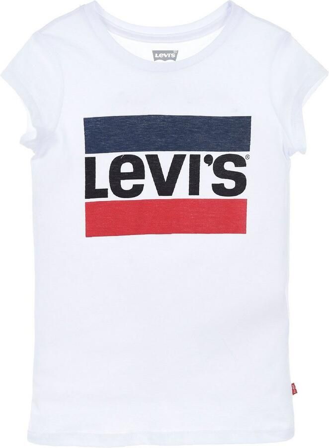 Levis Levi's Kids T-shirt SPORTSWEAR met logo wit rood blauw Meisjes Katoen Ronde hals 140 - Foto 5