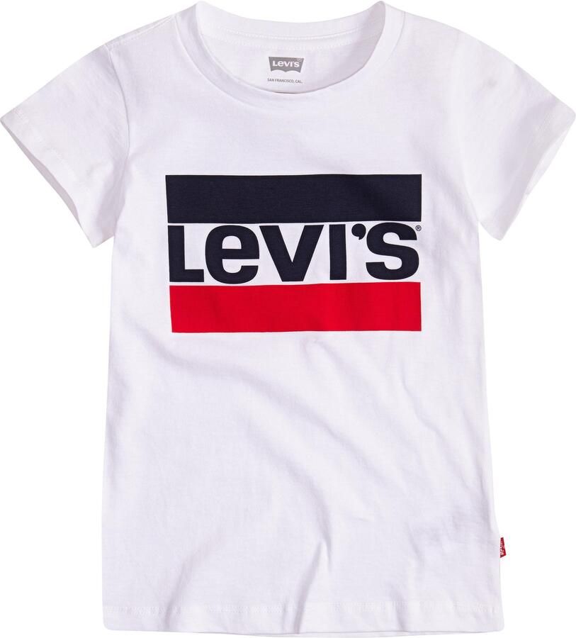 Levis Levi's Kids T-shirt met logo wit rood donkerblauw Meisjes Katoen Ronde hals 158-164 - Foto 4