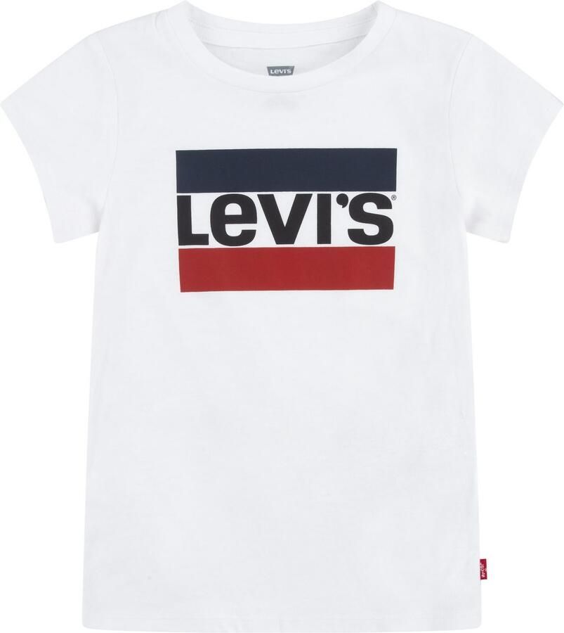 Levis Levi's Kids T-shirt met logo wit rood donkerblauw Meisjes Katoen Ronde hals 158-164 - Foto 5