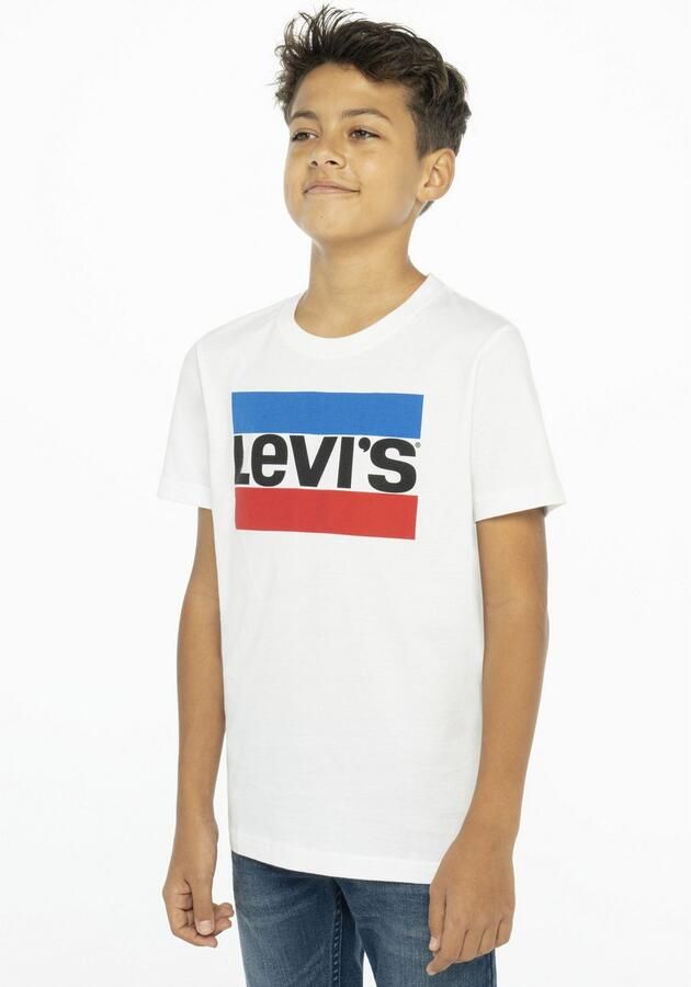 Levis Levi's Kids T-shirt met logo wit blauw rood Jongens Katoen Ronde hals Logo 140 - Foto 10