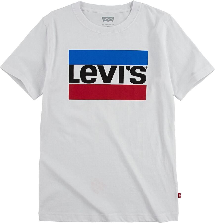 Levis Levi's Kids T-shirt met logo wit blauw rood Jongens Katoen Ronde hals Logo 140 - Foto 4