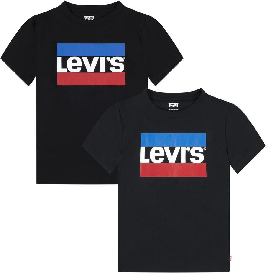 Levis Levi's Kids T-shirt met logo zwart rood blauw Jongens Katoen Ronde hals 140 - Foto 2