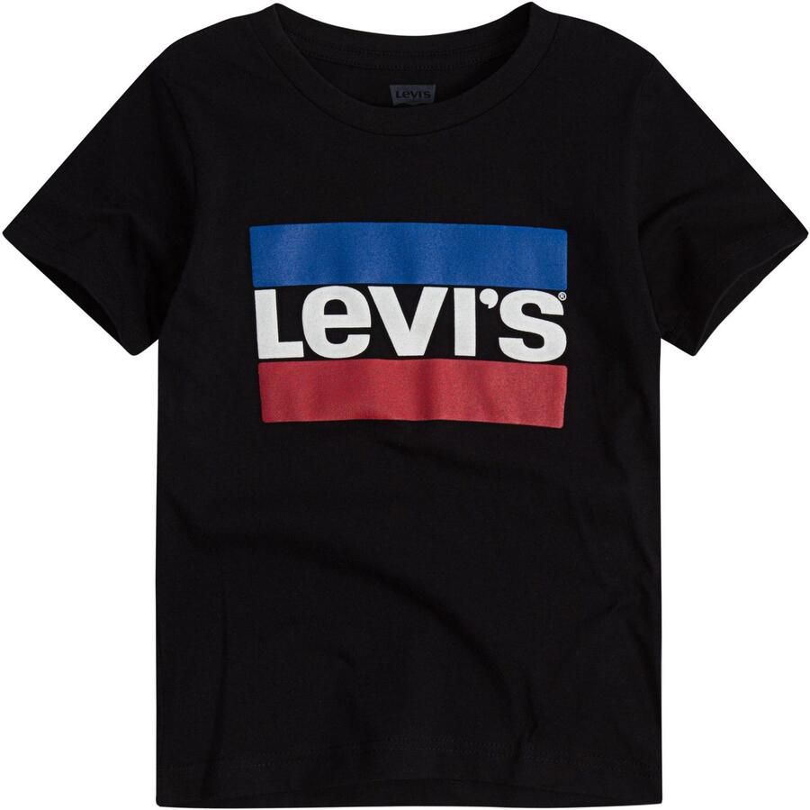 Levis Levi's Kids T-shirt met logo zwart rood blauw Jongens Katoen Ronde hals 140
