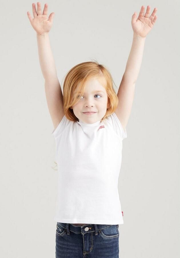 Levis Levi's Kids T-shirt BATWING CHEST HIT wit Meisjes Katoen Ronde hals Effen 104 - Foto 6