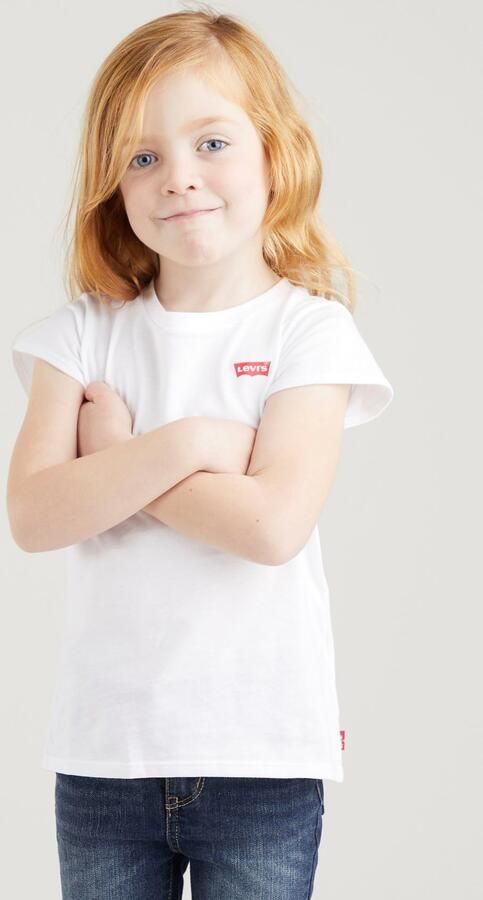 Levis Levi's Kids T-shirt BATWING CHEST HIT wit Meisjes Katoen Ronde hals Effen 104 - Foto 8