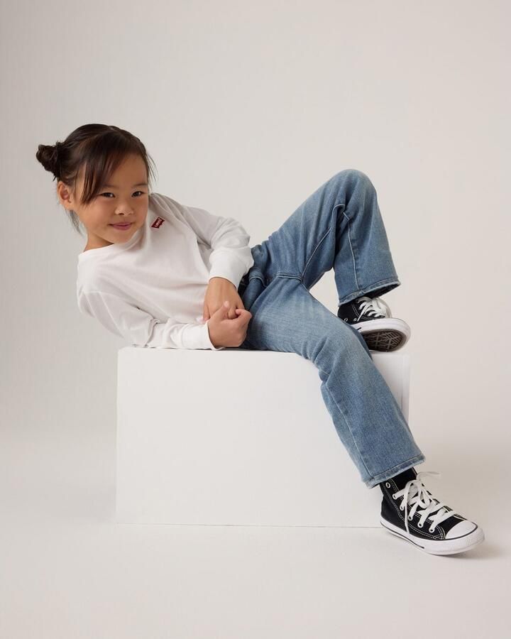 Levis Levi's Kids wide leg jeans DIG IT Blauw Meisjes Stretchdenim Effen 140 - Foto 4