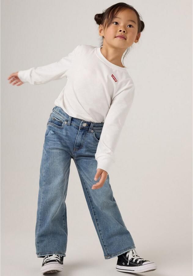Levis Levi's Kids wide leg jeans DIG IT Blauw Meisjes Stretchdenim Effen 140 - Foto 8