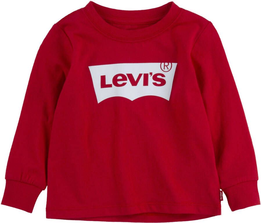 Levis Levi's Kids longsleeve Batwing met logo rood Katoen Ronde hals 86