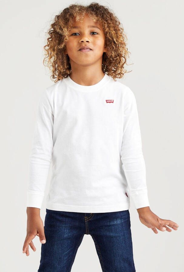 Levis Levi's Kids longsleeve wit Jongens Katoen Ronde hals Effen 110