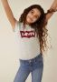 Levis Levi's Kids T-shirt Batwing met logo lichtgrijs Meisjes Katoen Ronde hals 158-164 - Thumbnail 2