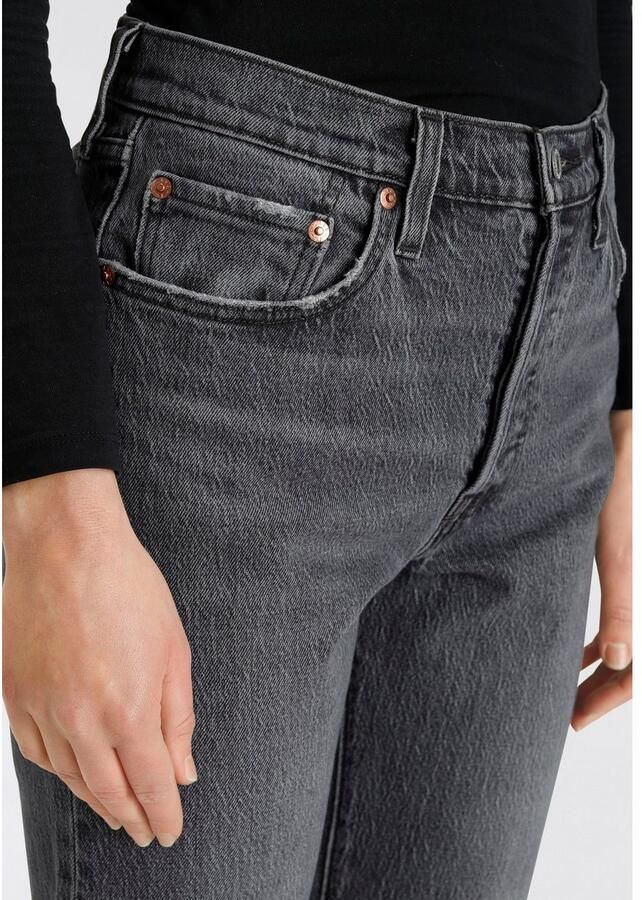 Levi's Hoge Taille Slim-Fit Straight Jeans Gray Dames