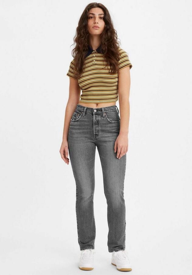 Levi's Hoge Taille Slim-Fit Straight Jeans Gray Dames - Foto 3