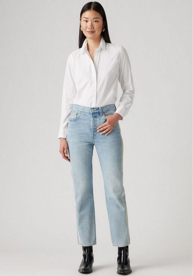 Levi's 7 8 jeans 501 CROP met glinsterende details aan de zijnaad