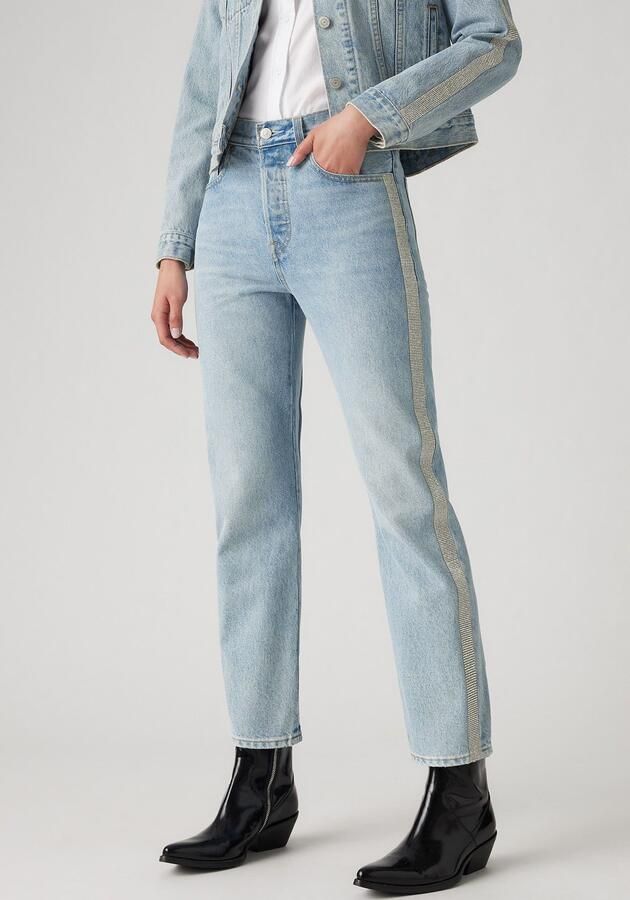 Levi's 7 8 jeans 501 CROP met glinsterende details aan de zijnaad - Foto 8