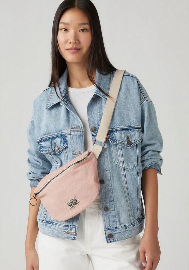 Levi's crossbody tas met logo lichtroze - Foto 4