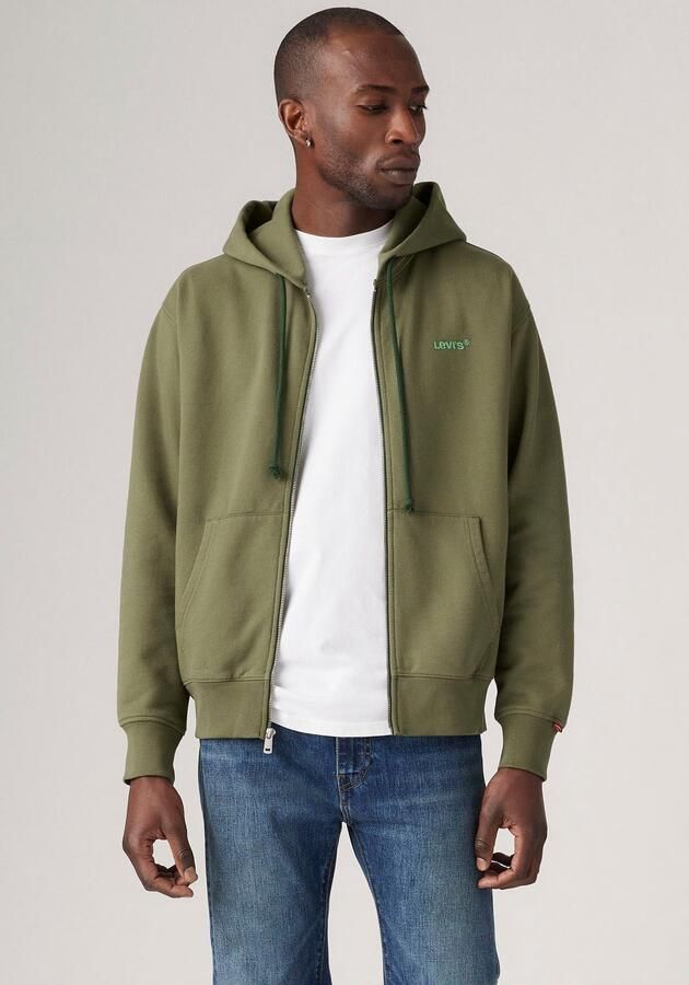 Levi's Capuchonsweatvest met logoborduursel - Foto 6