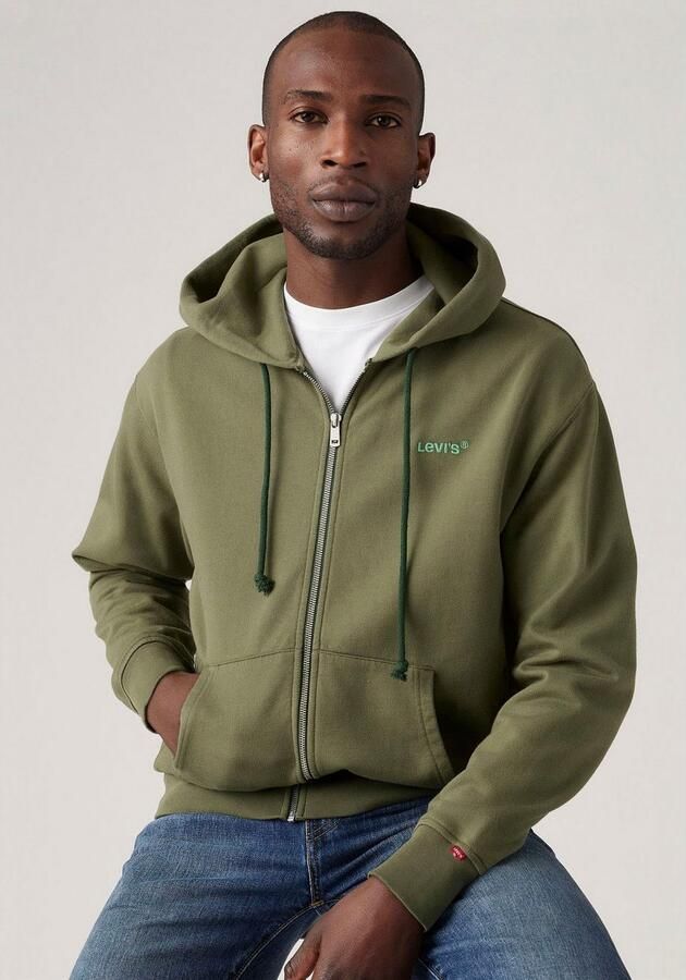 Levi's Capuchonsweatvest met logoborduursel - Foto 4