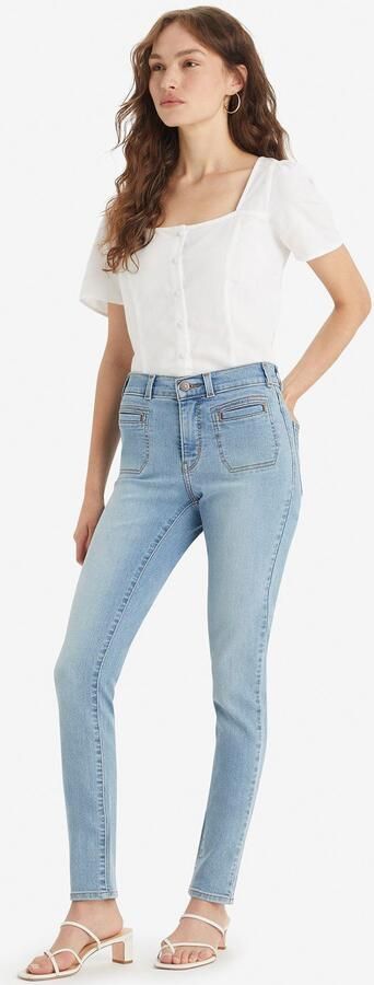 Levi's 312 high waist skinny jeans light blue denim - Foto 5