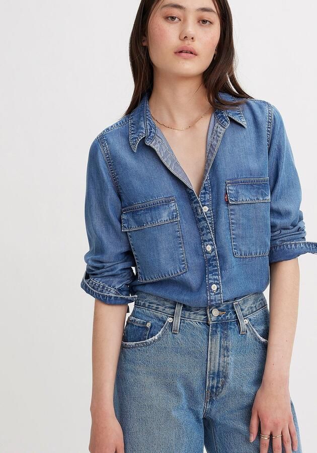 Levi's Jeans blouse DOREEN UTILITY SHIRT DA met borstzakken en van lyocell - Foto 4
