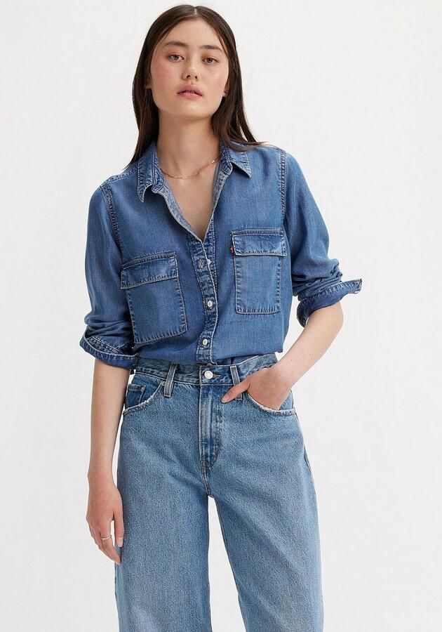 Levi's Jeans blouse DOREEN UTILITY SHIRT DA met borstzakken en van lyocell - Foto 2