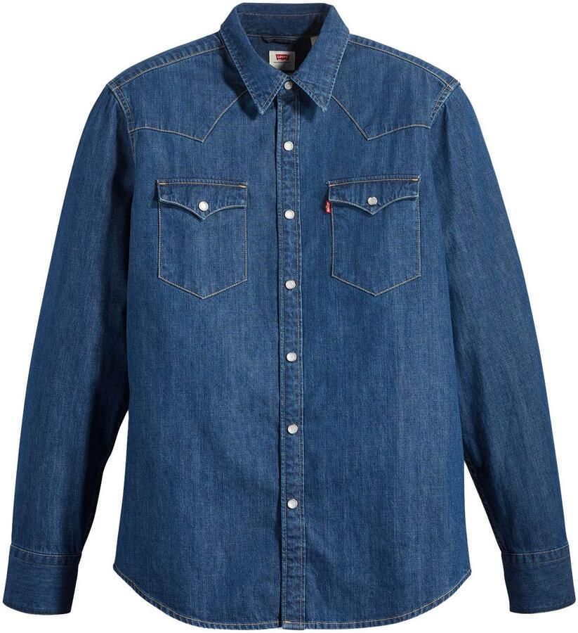 Levi's Heren Denim Overhemd met Klassieke Kraag en Lange Mouwen Blauw Heren