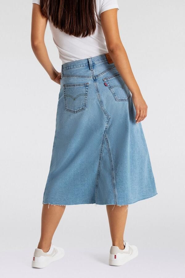 Levi's Jeans rok HR A LINE DECON SKIRT in trendy midi-lengte met rafelige rand - Foto 7