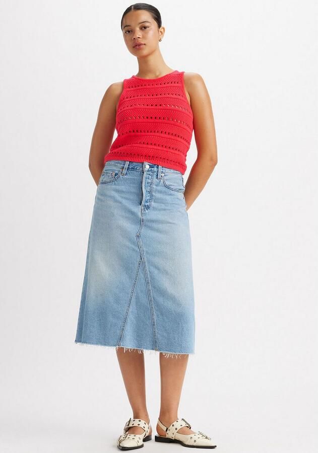 Levi's Jeans rok HR A LINE DECON SKIRT in trendy midi-lengte met rafelige rand - Foto 2