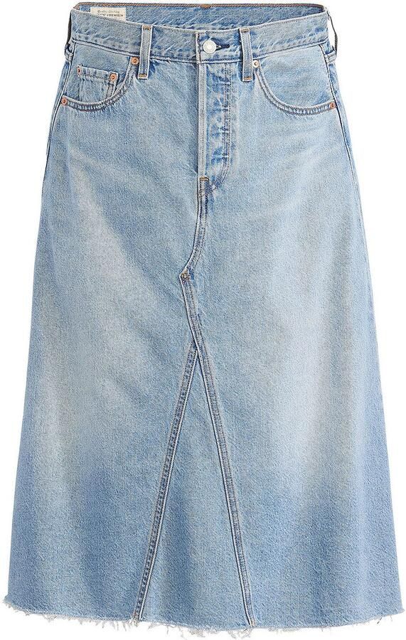 Levi's Jeans rok HR A LINE DECON SKIRT in trendy midi-lengte met rafelige rand - Foto 10