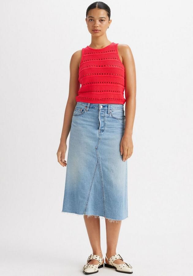 Levi's Jeans rok HR A LINE DECON SKIRT in trendy midi-lengte met rafelige rand - Foto 4