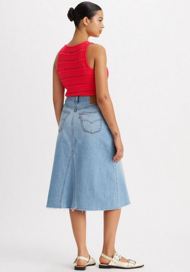 Levi's Jeans rok HR A LINE DECON SKIRT in trendy midi-lengte met rafelige rand - Foto 5
