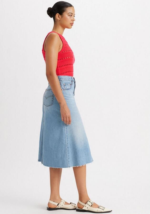 Levi's Jeans rok HR A LINE DECON SKIRT in trendy midi-lengte met rafelige rand - Foto 6