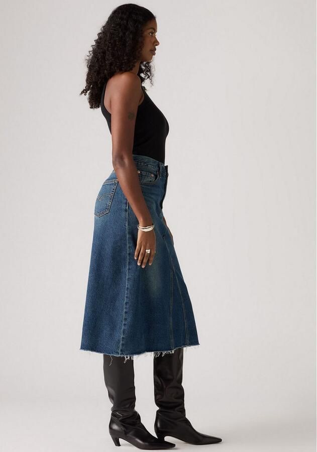 Levi's Jeans rok HR A LINE DECON SKIRT in trendy midi-lengte met rafelige rand - Foto 3