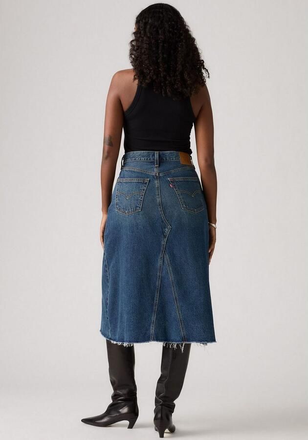 Levi's Jeans rok HR A LINE DECON SKIRT in trendy midi-lengte met rafelige rand - Foto 5