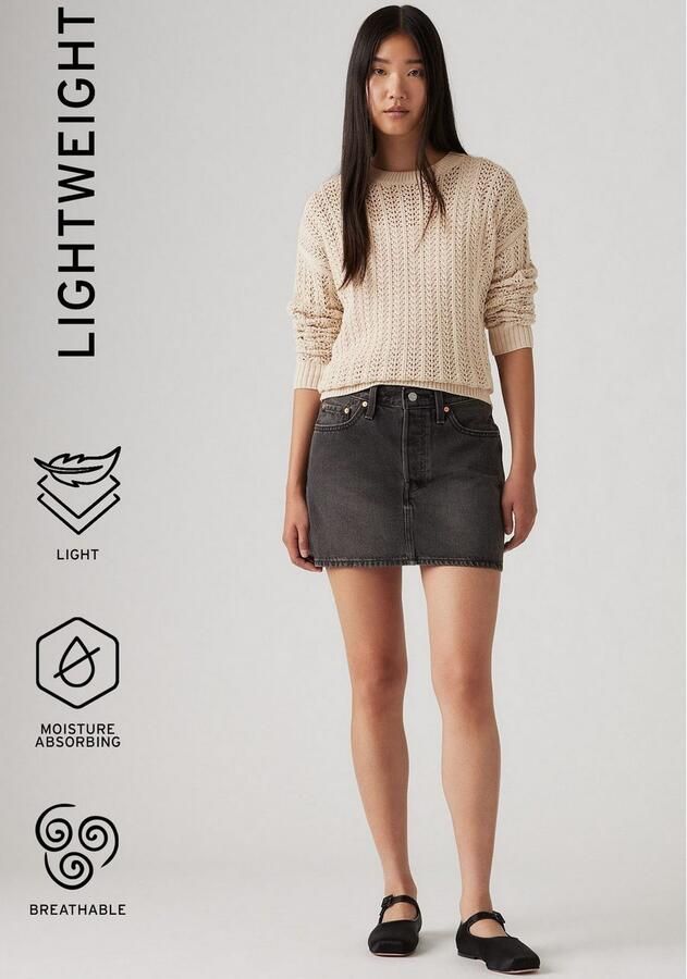 Levi's Jeans rok ICON SKIRT met used-effecten en rafelige randen - Foto 5