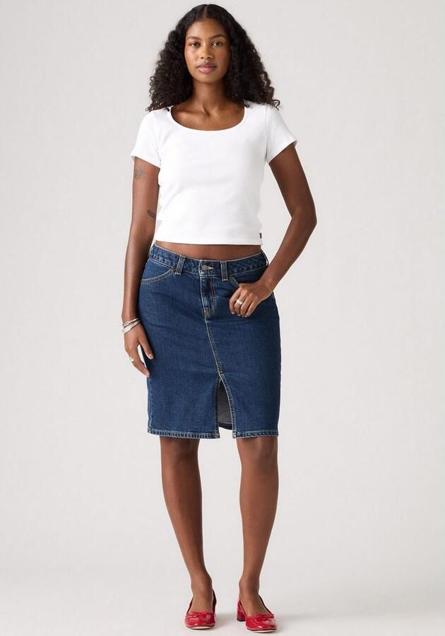 Levi's Jeans rok LOW MIDI SKIRT ME met splits voor meer bewegingsvrijheid - Foto 2