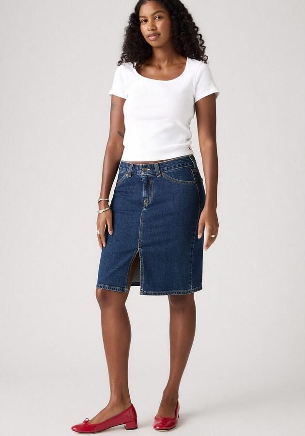 Levi's Jeans rok LOW MIDI SKIRT ME met splits voor meer bewegingsvrijheid - Foto 3