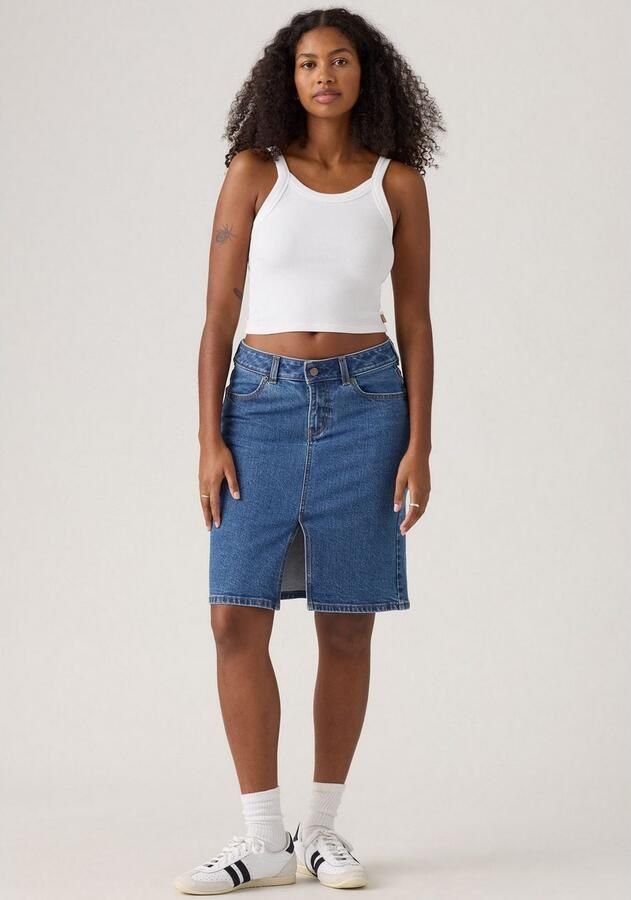 Levi's Jeans rok LOW MIDI SKIRT ME met splits voor meer bewegingsvrijheid - Foto 2