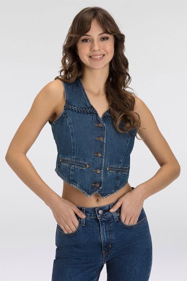 Levi's Jeansgilet BRAIDED VEST met decoratieve stiksels - Foto 7