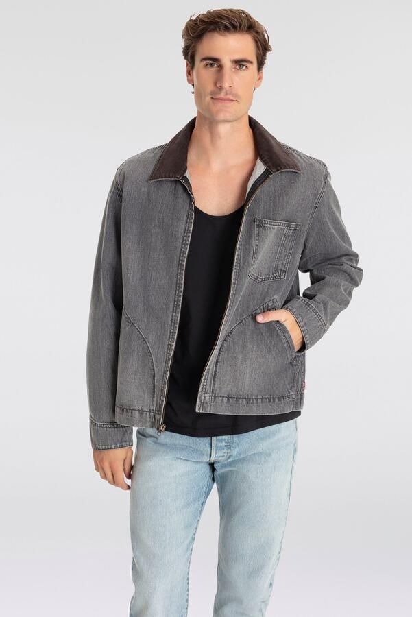 Levi's Jeansjack FULL ZIP MECHANICS TRKR met rits en kraag met cord-inzet - Foto 9