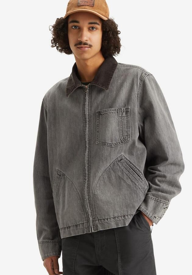 Levi's Jeansjack FULL ZIP MECHANICS TRKR met rits en kraag met cord-inzet - Foto 4