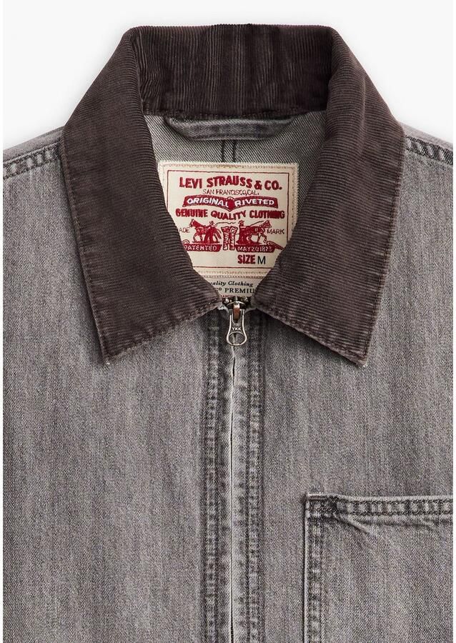 Levi's Jeansjack FULL ZIP MECHANICS TRKR met rits en kraag met cord-inzet - Foto 3