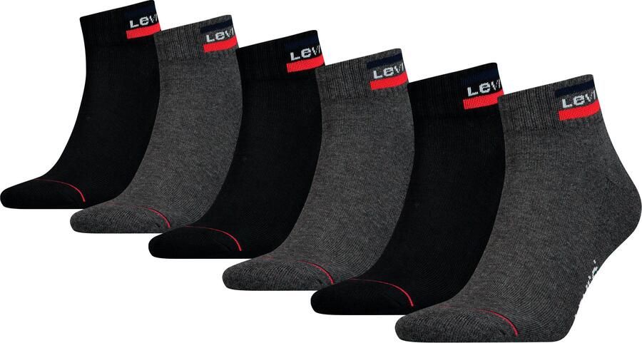 Levi's Sokken met labeldetail in een set van 6 stuks model 'MID CUT SPRTWR LOGO' - Foto 2
