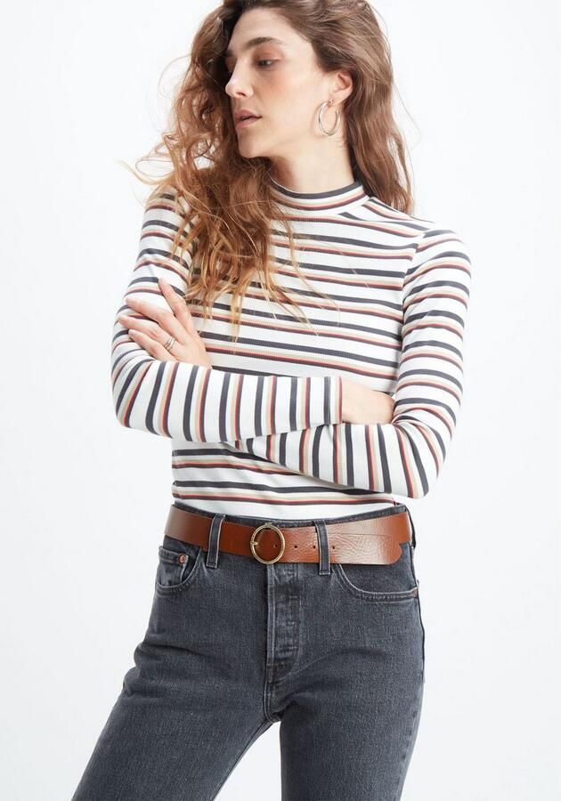 Levi's leren riem Athena bruin - Foto 3