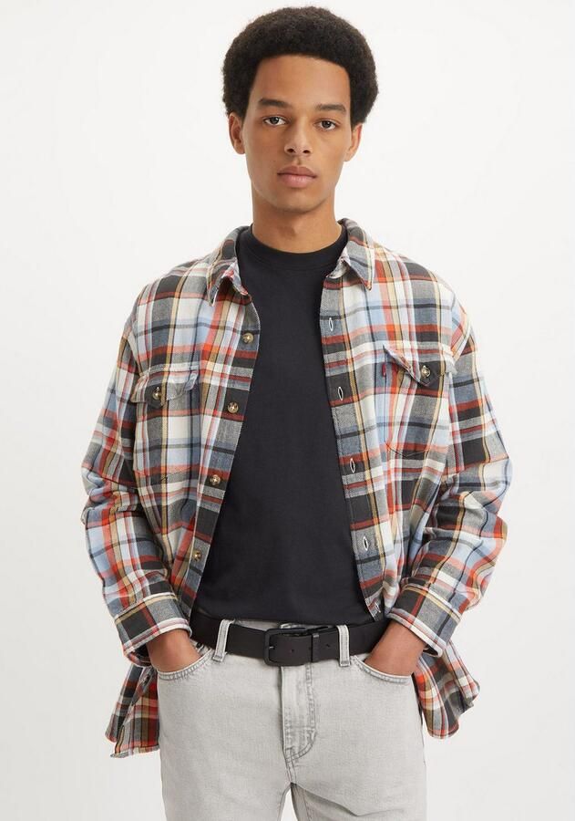 Levi's Leren riem CORE metalen tweezijdig te dragen riem