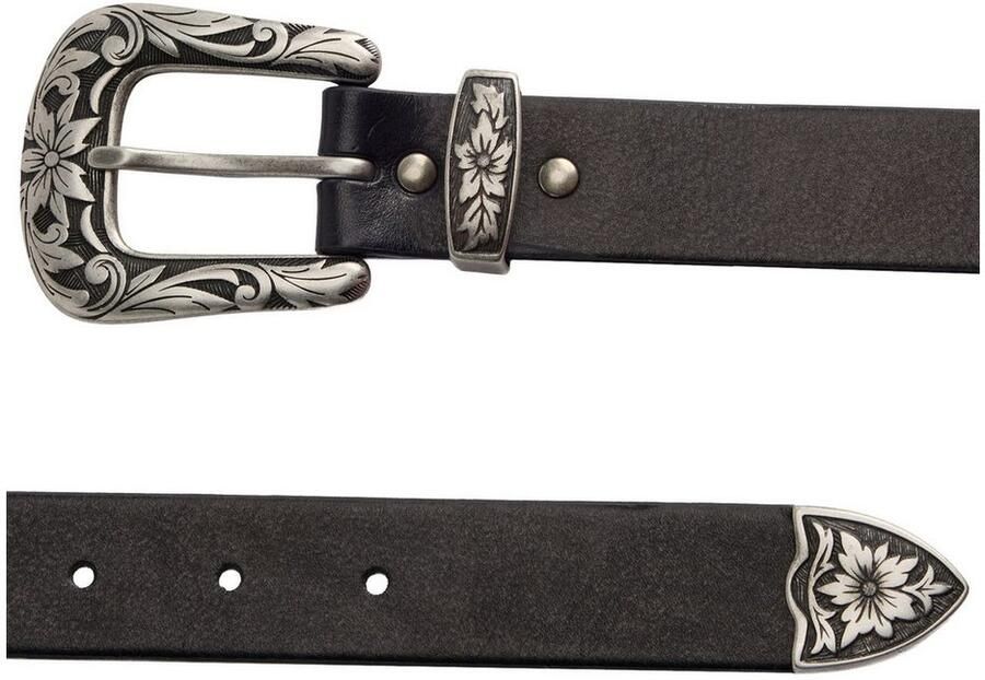 Levi's Leren riem GO WEST BELT met bloemenreliëf - Foto 4