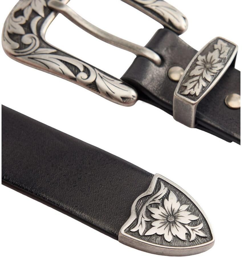 Levi's Leren riem GO WEST BELT met bloemenreliëf - Foto 3