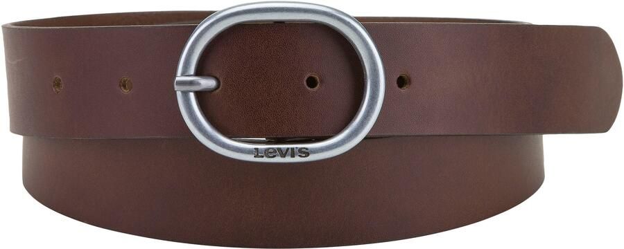 Levi's Leren riem HERMOSILLA met ovale sluiting en logo-opdruk